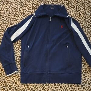Polo Ralph Lauren Navy Blue Track Bomber Jacket - Small